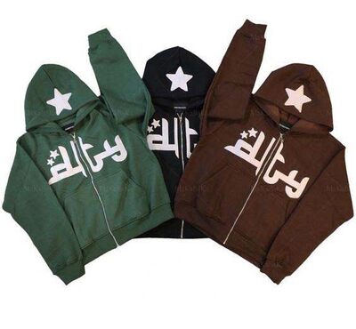 Zip Hoodie Fashion Star graphics Print Men's hoodies Sweatsh