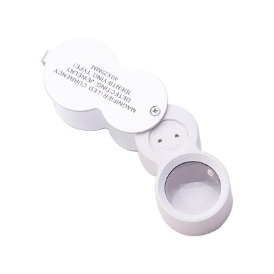 MG9888 Foldable Silver Mini 40X/25mm Jewelry Single Magnifie