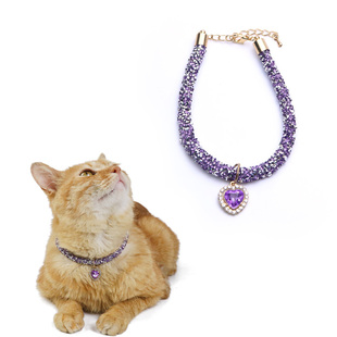 Party Gem Collar 速发Luxury Reflec Cat Pendant Heart Crystal