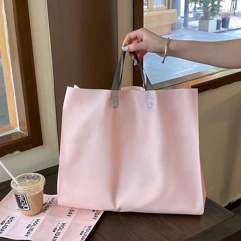 服装店用磨砂手提袋衣服包装打包带E购物袋子塑料礼袋加厚现货