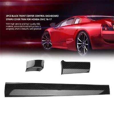 推荐3Pcs ABS Black Front Center Control Dashboard Stripe Cov