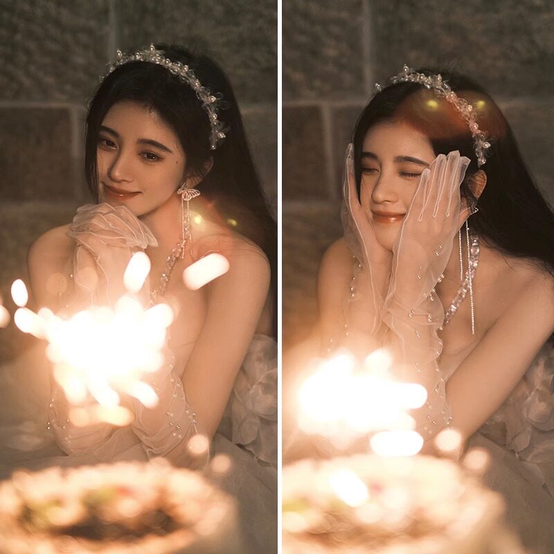 新品婚纱手套蕾丝长款新娘结婚礼服遮手臂白色公主森系薄款高级感