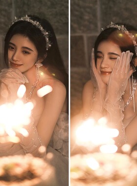 新品婚纱手套蕾丝长款新娘结婚礼服遮手臂白色公主森系薄款高级感