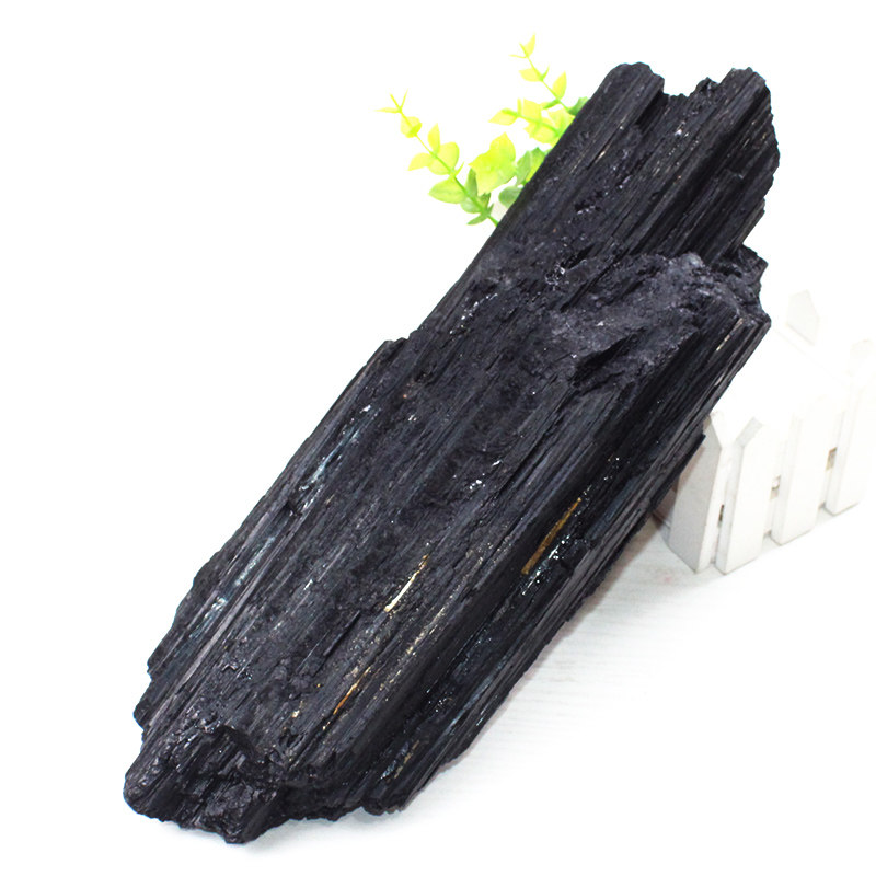 速发一物一图天然黑碧玺原石摆件水晶矿石电气石超大宝石黑色石头