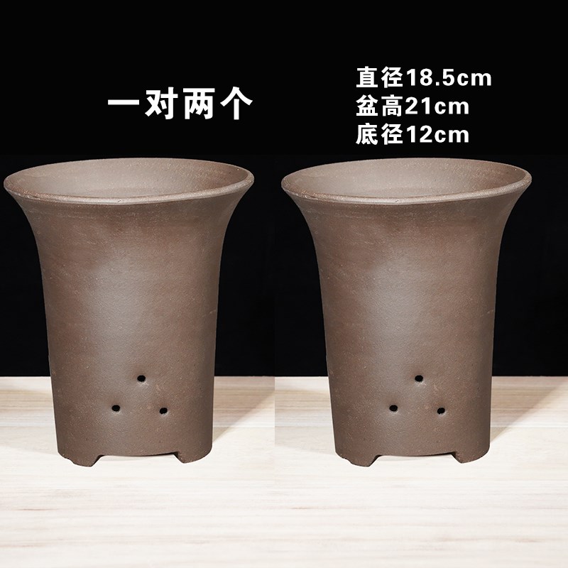 小众高货紫砂花盆兰花专用盆大口径君子兰花盆阳台种菜盆陶瓷家用