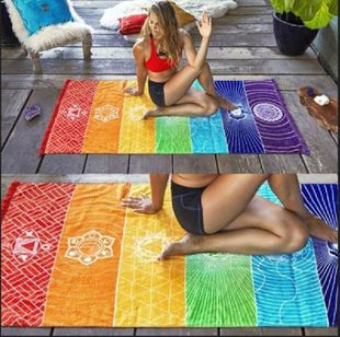 slip Mat Rainbow Non Beach Tapestry 新品 Hanging Mandala Wall