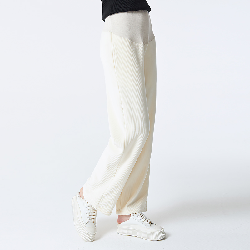 孕妇裤冬季外穿秋季大码r长裤秋冬加绒丝绒阔腿裤高腰托腹直筒裤