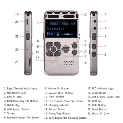 Professional High Definition Digital Sound Voice Recorder MP