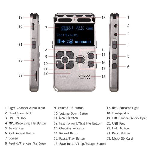 Professional High Definition Digital Sound Voice Recorder MP