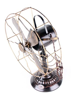 服装店面复古装饰摆件 咖啡馆 橱窗陈列道具 铁U皮老电风扇模型