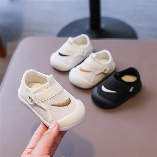 小童男女一婴幼儿子2岁夏季 0软底春秋款 小白鞋 网鞋 宝宝学步鞋 防