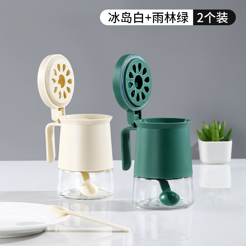小众高货调料罐玻璃调味瓶厨房家用盐味精控量收纳盒套装带干燥剂
