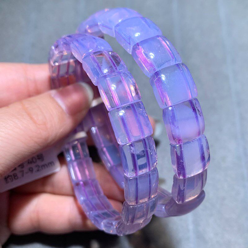 天然冰种紫玉晶手排紫水晶手链梦幻紫甜美饰品一物一图送礼物男女