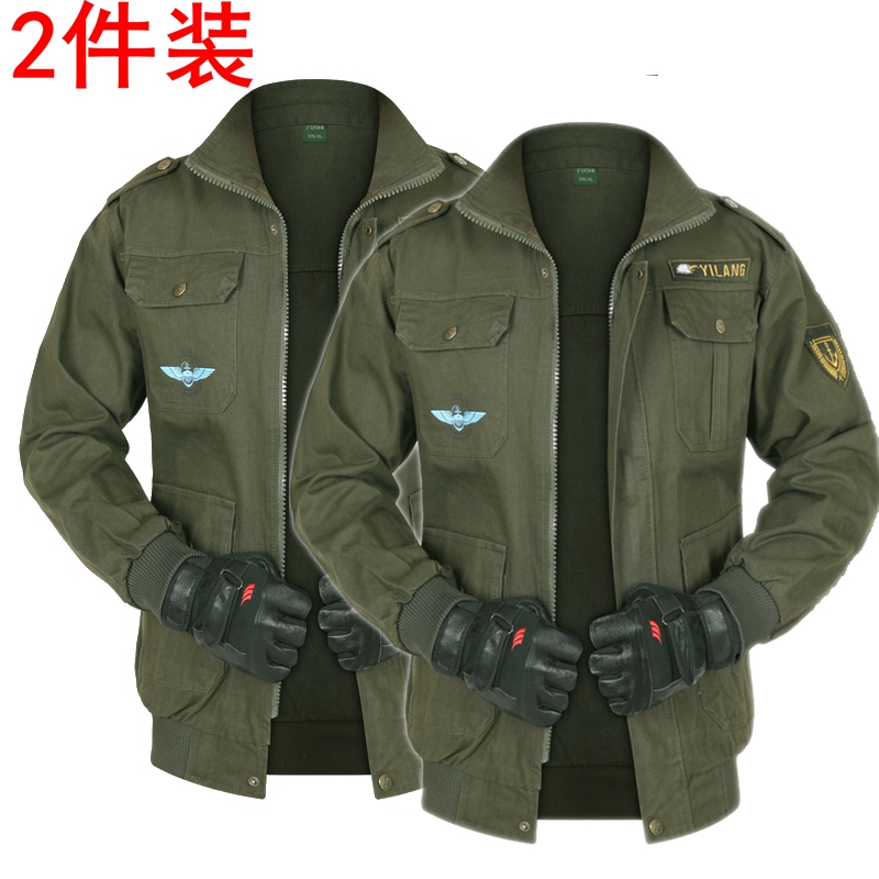 纯棉长袖工作服男单上衣秋耐磨劳保外套焊工电焊防烫工装上班干活