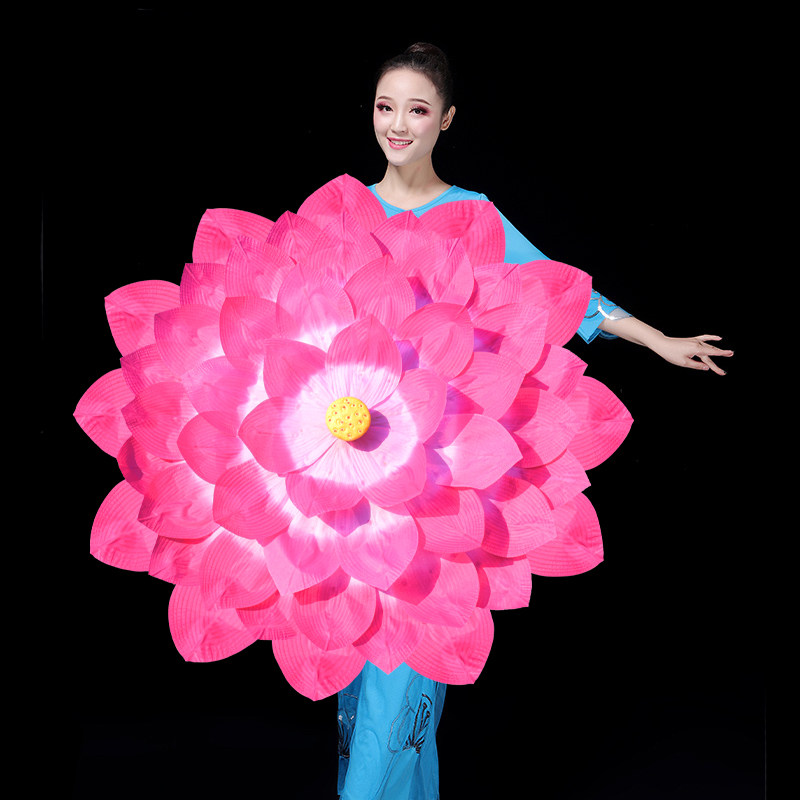 现货仿真荷花道具舞蹈道具牡丹y花伞舞台道具荷花伞舞蹈用品荷花
