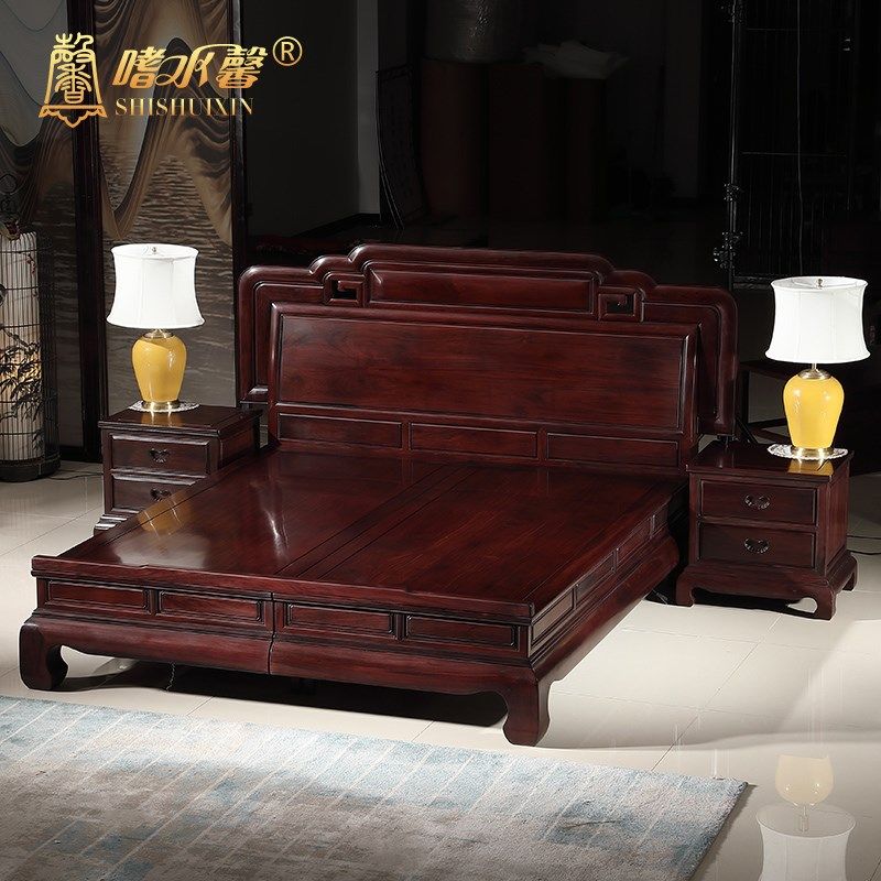 红酸枝家具红木床中式实木双人床仿古绒毛黄檀雕花主卧大床婚床,住宅家具,红木床,淘宝优惠券,粉丝福利购,淘宝优惠卷