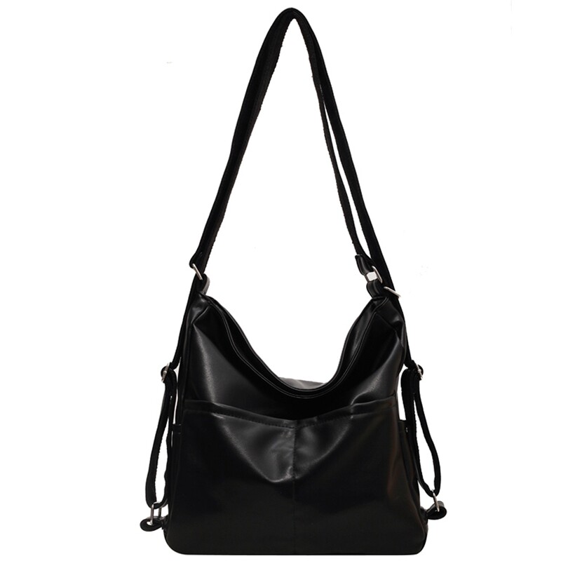 多功能双肩揹包女2023新款秋冬软皮单肩斜挎包学生上课大容量书包