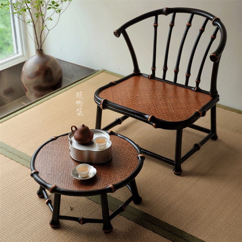 榻榻米茶室家具 迷你小茶桌茶台 手工竹编竹子儿童茶椅凳子靠背椅,住宅家具,家用茶台/茶桌,淘宝优惠券,粉丝福利购,淘宝优惠卷