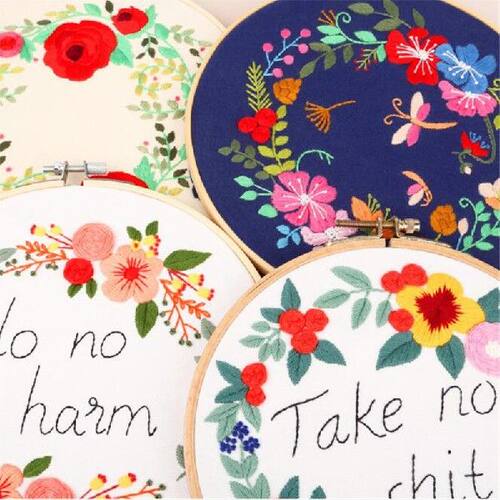 热销Kill Time Circle Embroidery Kit Needlework Embroidery Cr