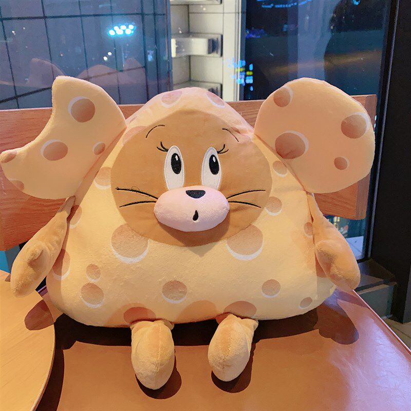 小众高货猫和老鼠奶酪抱枕被子两用空调毯办公室午睡枕头毯子二合