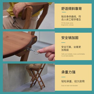 吧台凳靠背可折叠凳子免安装折叠椅家用餐凳实木高脚椅子吧台椅