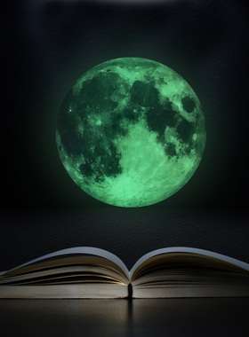 热销30cm Luminous 3D Moon Wall Sticker for kids baby room be