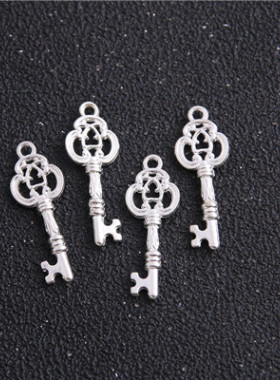 现货24pcs/lot 10*28mm 3 Colory Vintage Metal Alloy Keys Jewe