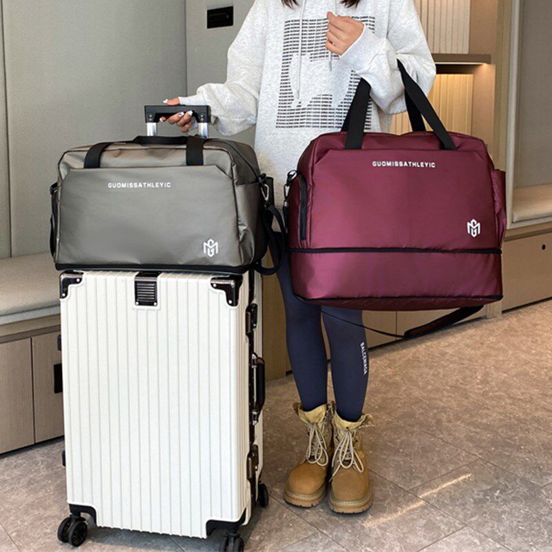 可套拉杆箱的旅行包便携登机附加收纳行李袋大容量手提斜挎健身包