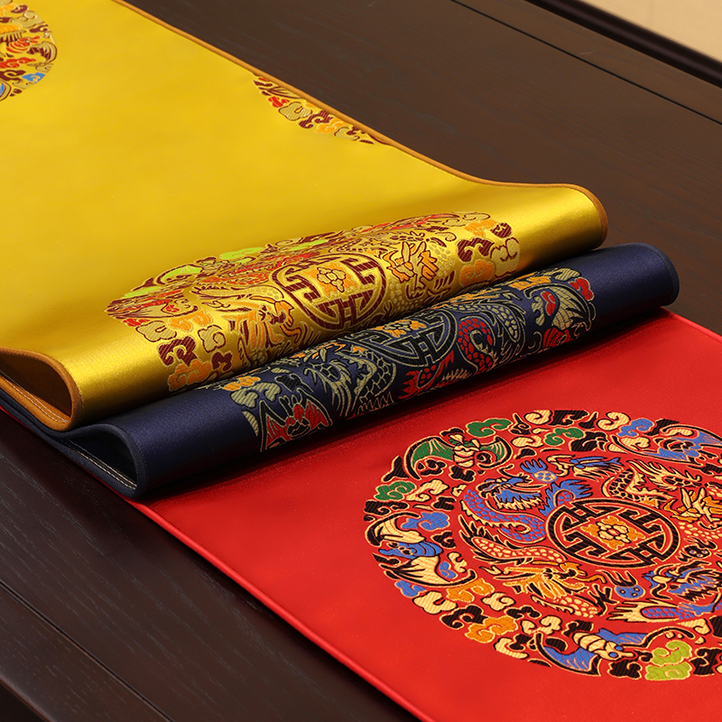新中式桌旗中国风禅意茶席茶台布艺长条茶几桌布茶U桌垫布红色床
