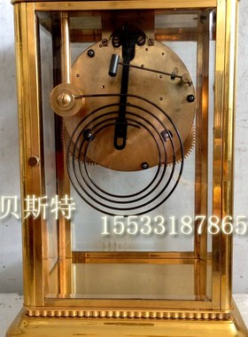 极速欧式古典铸铜壁炉四明锺|镀金机械座钟|仿古上弦座钟|古钟|挂