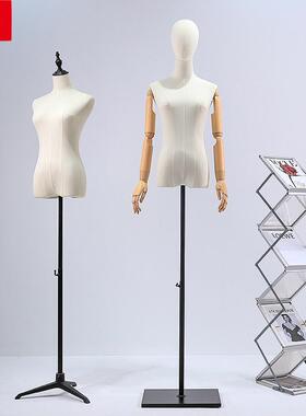 服装店模特道具女半全身女装橱窗人台衣服架子婚纱人偶模特展示架