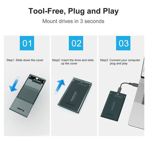 Wavlink USB3.0 HDD SSD Adapter 2.5 Inch Externl HDD Case 6