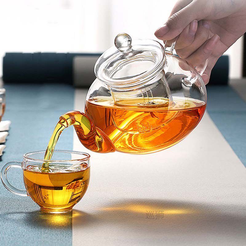 Glass Tea Set Heat Resistant Glass Tea Infuser Tea Pot Doubl