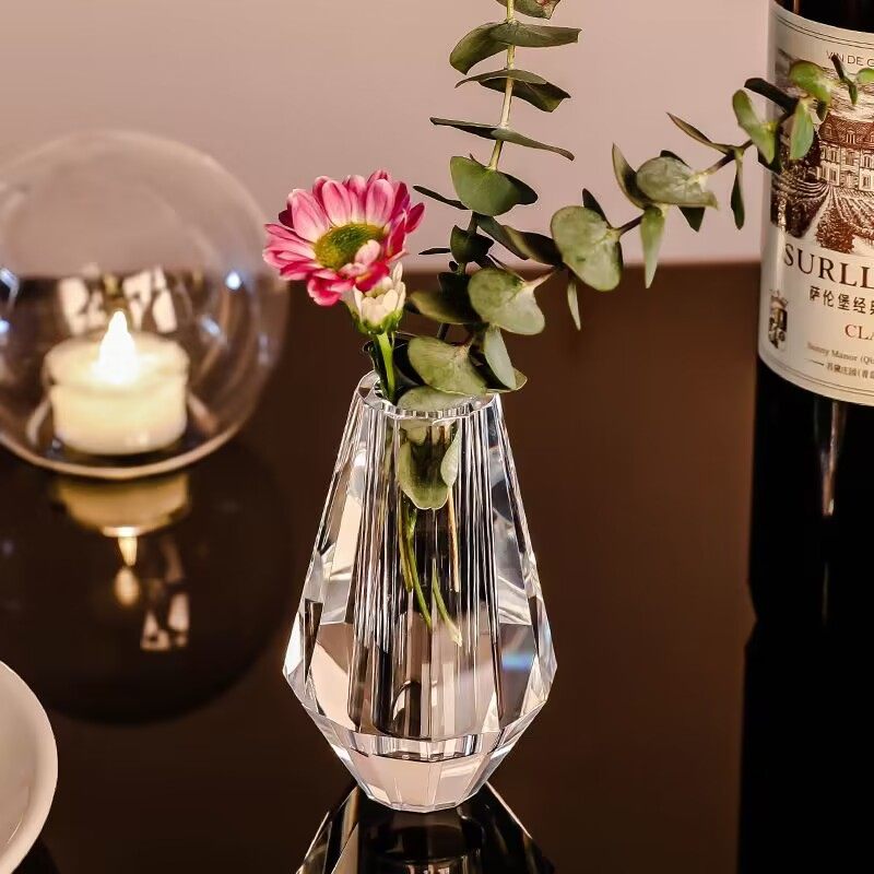 水晶花瓶摆件 小花瓶客厅家居柜台办公室餐桌装饰品乔迁礼品,家居饰品,装饰摆件,淘宝优惠券,粉丝福利购,淘宝优惠卷
