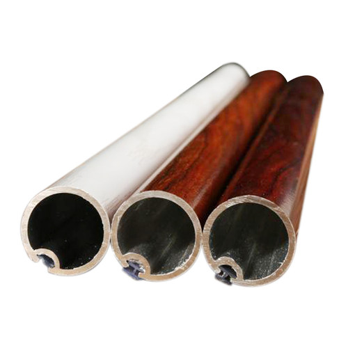 86m0上海静音仿窗帘杆木纹加厚铝合金实罗马杆单杆双杆轨道顶侧装