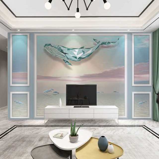 新款新品背景墙壁画客厅现p代简约电视墙壁纸卧室床头装饰墙布8d