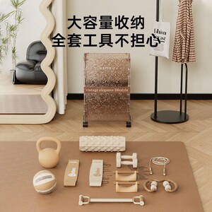 杜琥瑜伽垫收纳筐健身器材收x纳筒收纳神器可移动夹缝收纳置物架