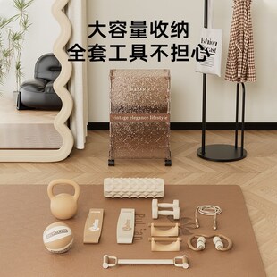 杜琥瑜伽垫收纳筐健身器材收x纳筒收纳神器可移动夹缝收纳置物架