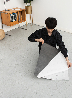 10平pvcc自粘地板贴地板革水泥地直接铺仿瓷砖翻新改造石塑胶地垫