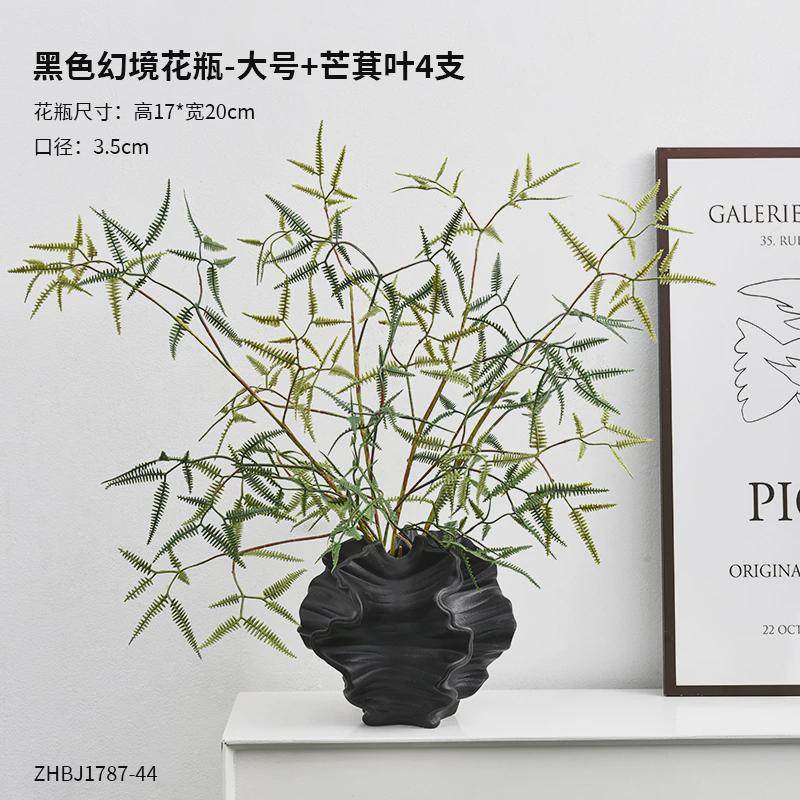 新款现代民宿寂软装高级感陶瓷花瓶摆件客厅玄关侘样板间桌面艺术,家居饰品,桌面摆件,淘宝优惠券,粉丝福利购,淘宝优惠卷