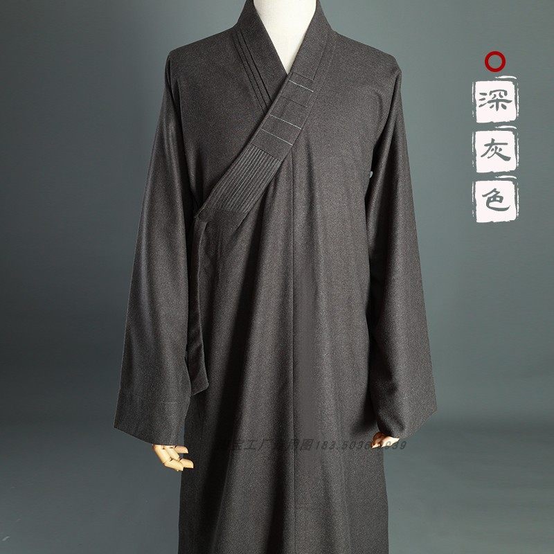 新面料秋冬季长褂僧服保暖毛呢春秋加厚祥仁大褂短褂僧袍师父僧衣