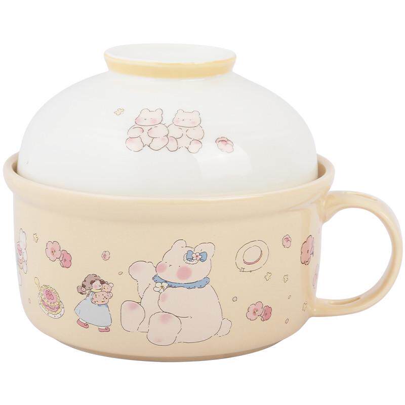 5ZW蓝莲花家居食堂自带碗分隔陶瓷打饭吃泡面碗带盖宿舍,畜牧/养殖物资,特种养殖设备,淘宝优惠券,粉丝福利购,淘宝优惠卷