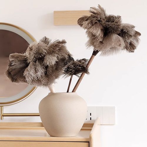 静电真鸵鸟毛掸子家用除尘不掉毛车用清洁扫灰加厚鸡毛掸打扫卫生