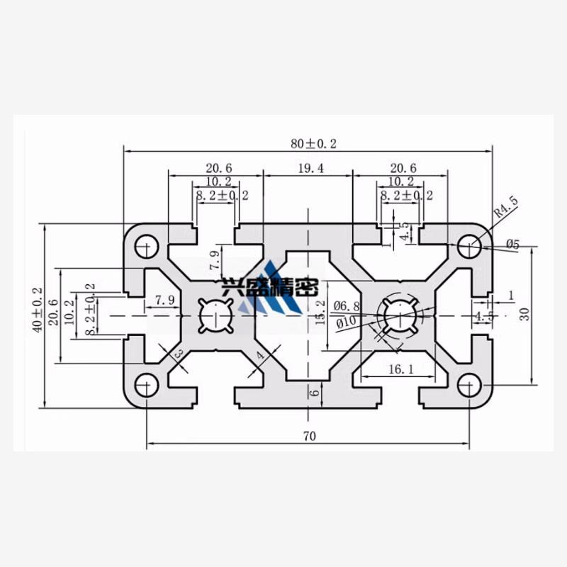 欧标槽宽 8.2铝型材AOB05-4080J-3060 AOB02-H3060/AOB03工业设备
