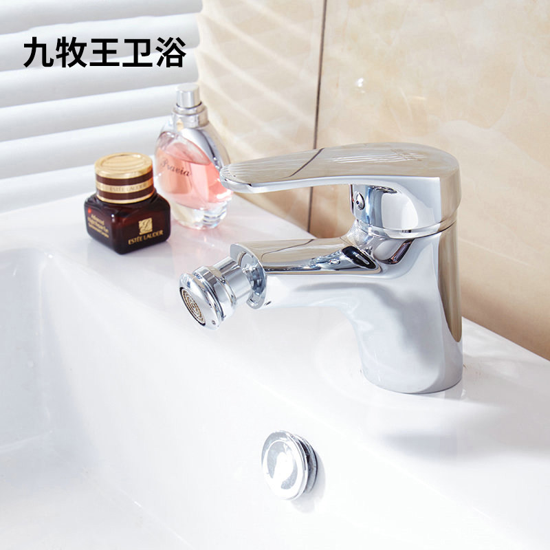 冷热面盆水龙头净身妇洗器全铜洗脸盆洗手卫生间浴室柜单孔旋转头