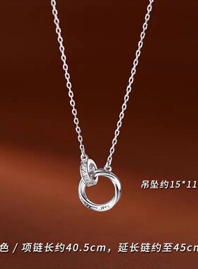 925镀银莫比乌斯项链2024新款H爆款锁骨链女高级感毛衣链