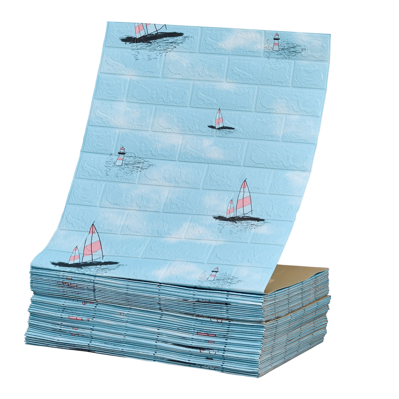 网红新墙纸自粘防水防潮幼儿园墙面装饰儿童房壁纸防撞墙贴3d立体