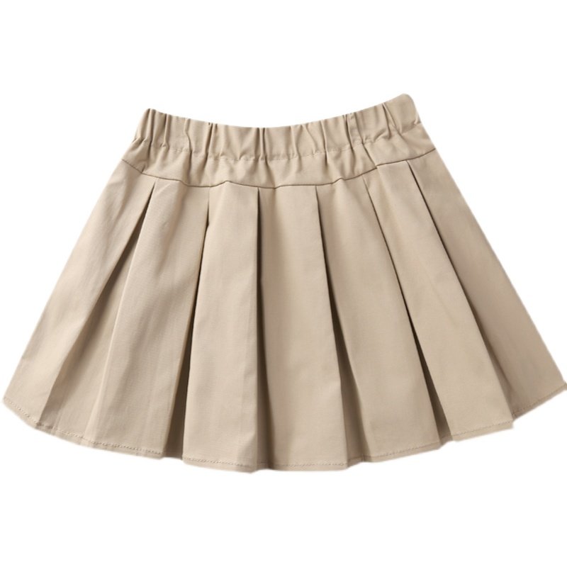 儿童裙子女童校服短裙卡其色百褶裙中小学生裙女孩子学院风表演裙