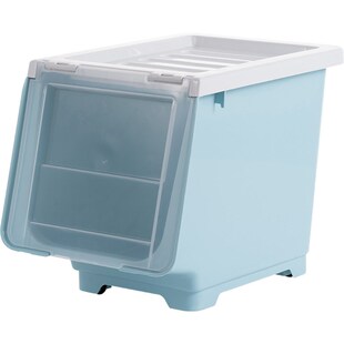 前开式收纳箱特大号翻盖玩u具整理箱零食收纳柜侧开透明收纳盒