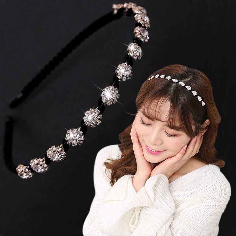 韩版新娘头饰甜美水钻发箍细发卡发饰简约压发洗脸宽边女新品